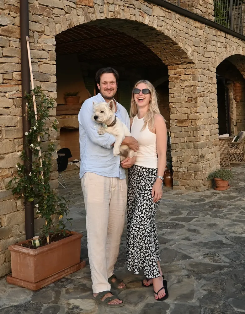 Kevin and Julia's dog Waldo, a West Highland White Terrier